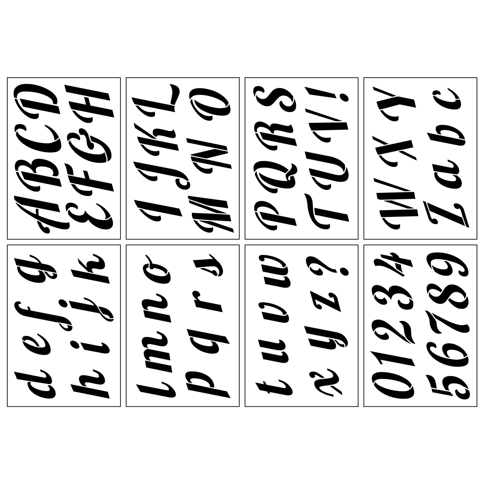 3.5" Italic Script Alphabet Stencils by Craft Smart®